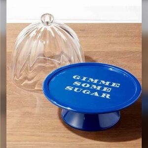 Crate & Barrel Draper James Blue Cake Stand